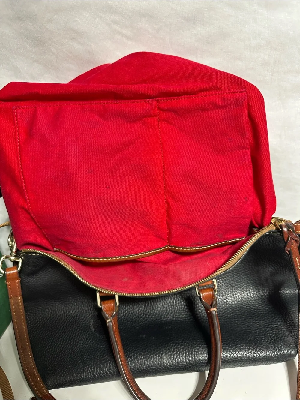 Dooney & Bourke Black Domed Pebble Grain Zip Satchel -(VO 122864) with dust bag